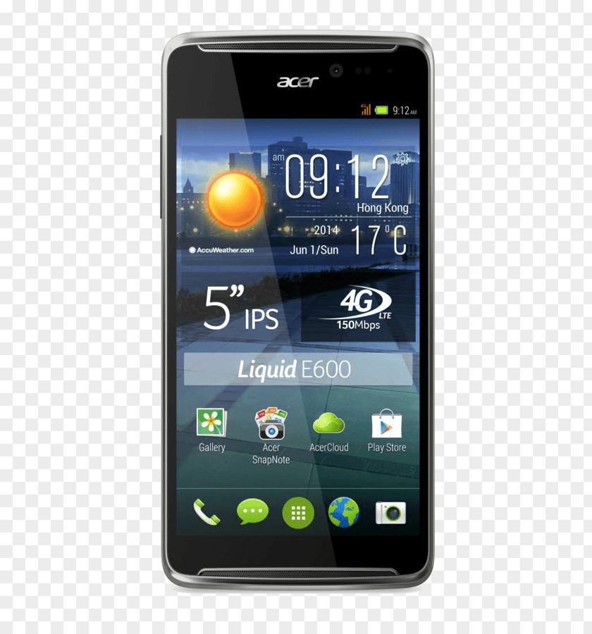 Green Liquid Acer A1 Z630 E700/E39 16GB Titan Black Single SIM Factory Unlocked Cell Phone Smartphone PNG