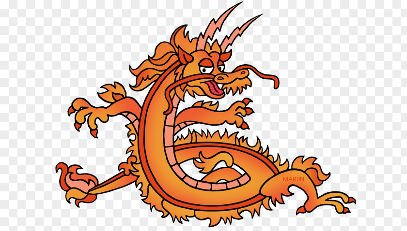Orange Chinese Dragon Clip Art Illustration Image PNG
