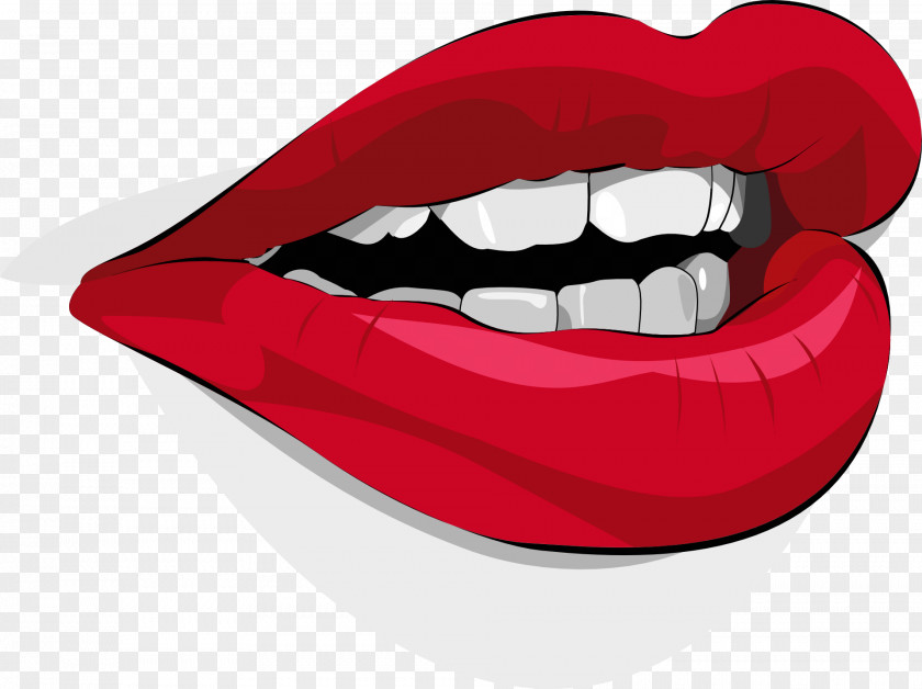 Red Lips And White Teeth Mouth Lip Clip Art PNG