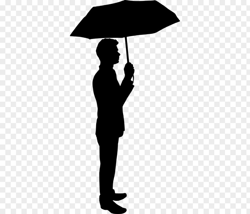 Umbrella Silhouette Person Rain PNG