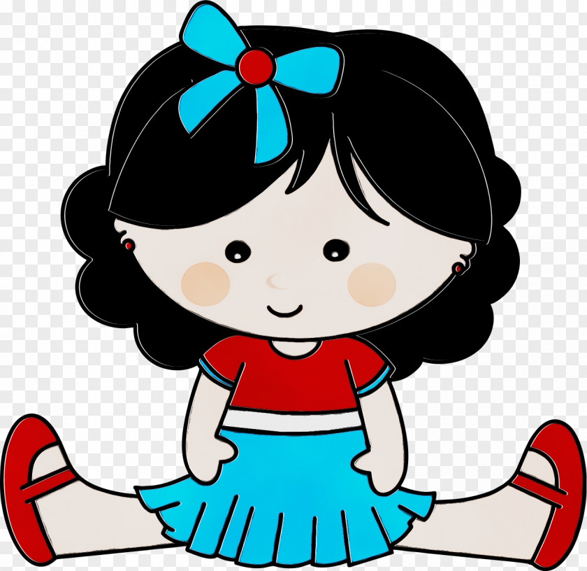 Black Hair Toddler Cartoon Cheek Child Happy Play PNG