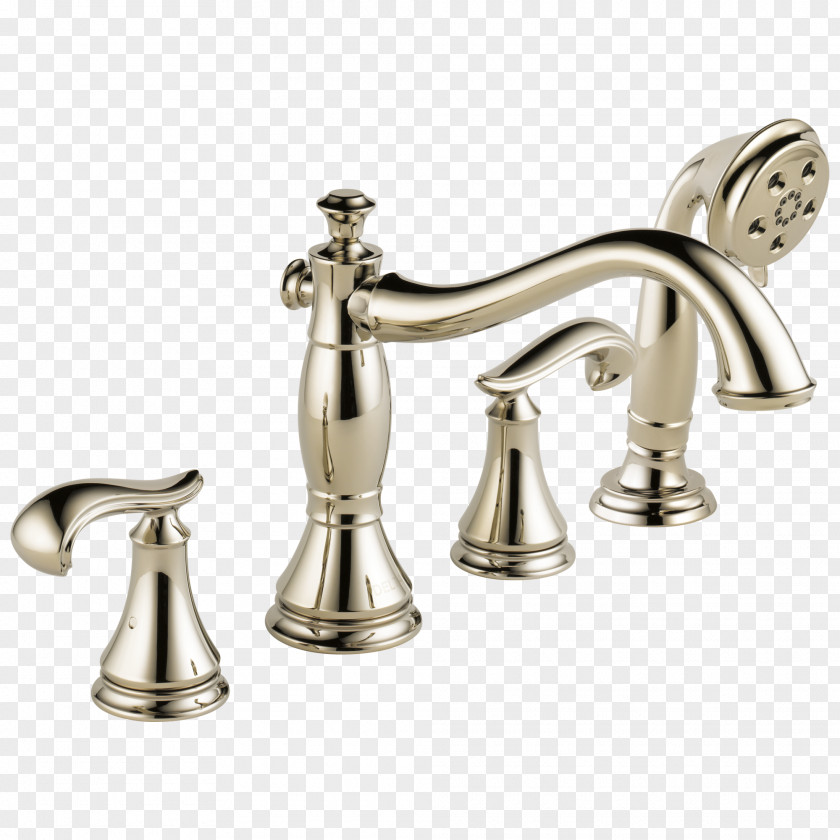 Faucet Handles & Controls Baths Delta Cassidy Roman Tub Trim With Hand Shower H697 Two Lever Handle Kit Bathroom PNG