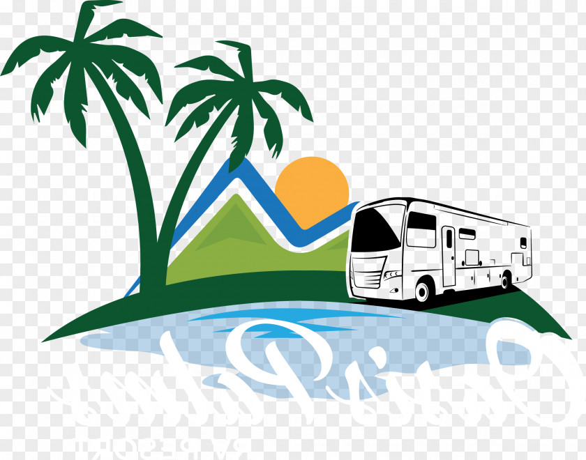 Public Transport Logo Palm Tree Background PNG