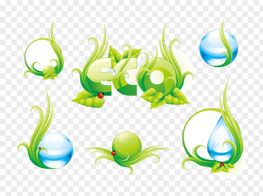 Blue Water Drops Vector Theme Natural Environment Icon PNG