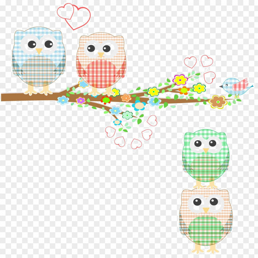 Cartoon Tree Owl Bird Illustration PNG