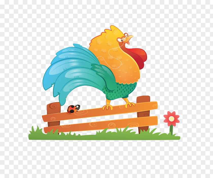 Chicken Rooster Sticker Wall Decal PNG
