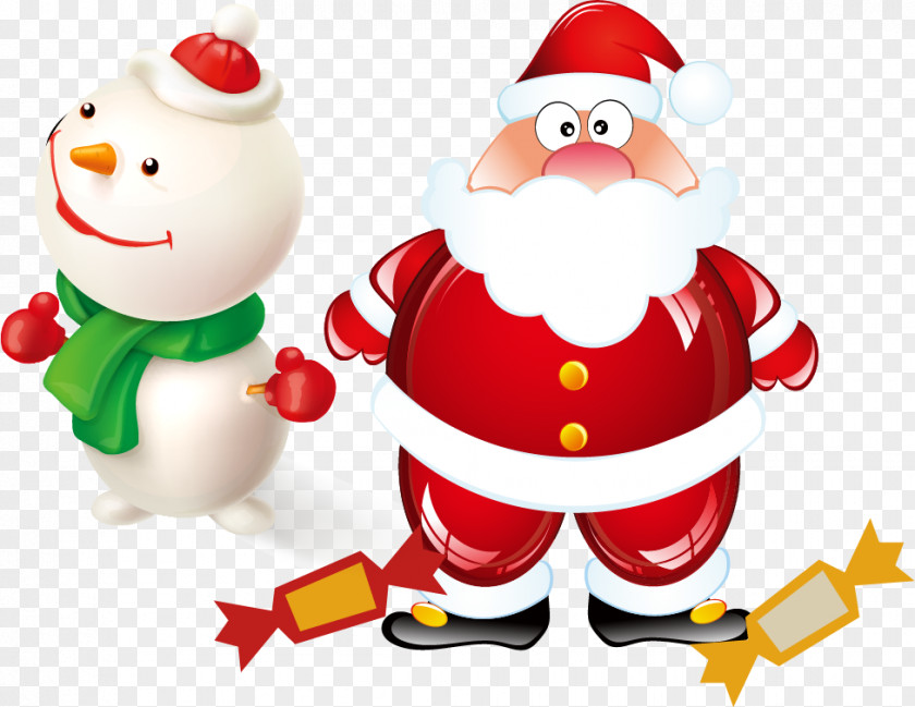 Snowman Santa Claus Vector Material Royalty-free Photography Illustration PNG