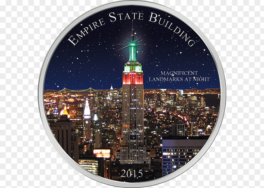 Coin Empire State Building Cameroon Silver PNG