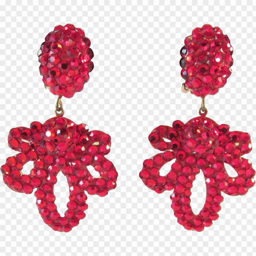 Ruby Earring Body Jewellery Bead Magenta PNG