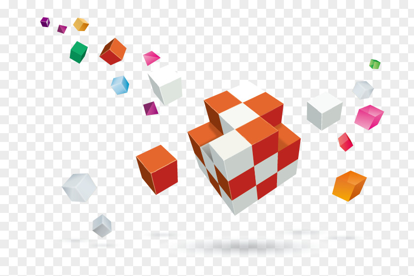 Creative Color Cube Element Euclidean Vector PNG