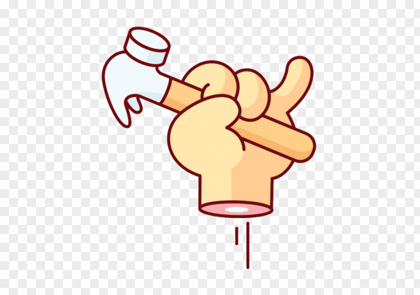 Gesture Hand Hammer Cartoon PNG