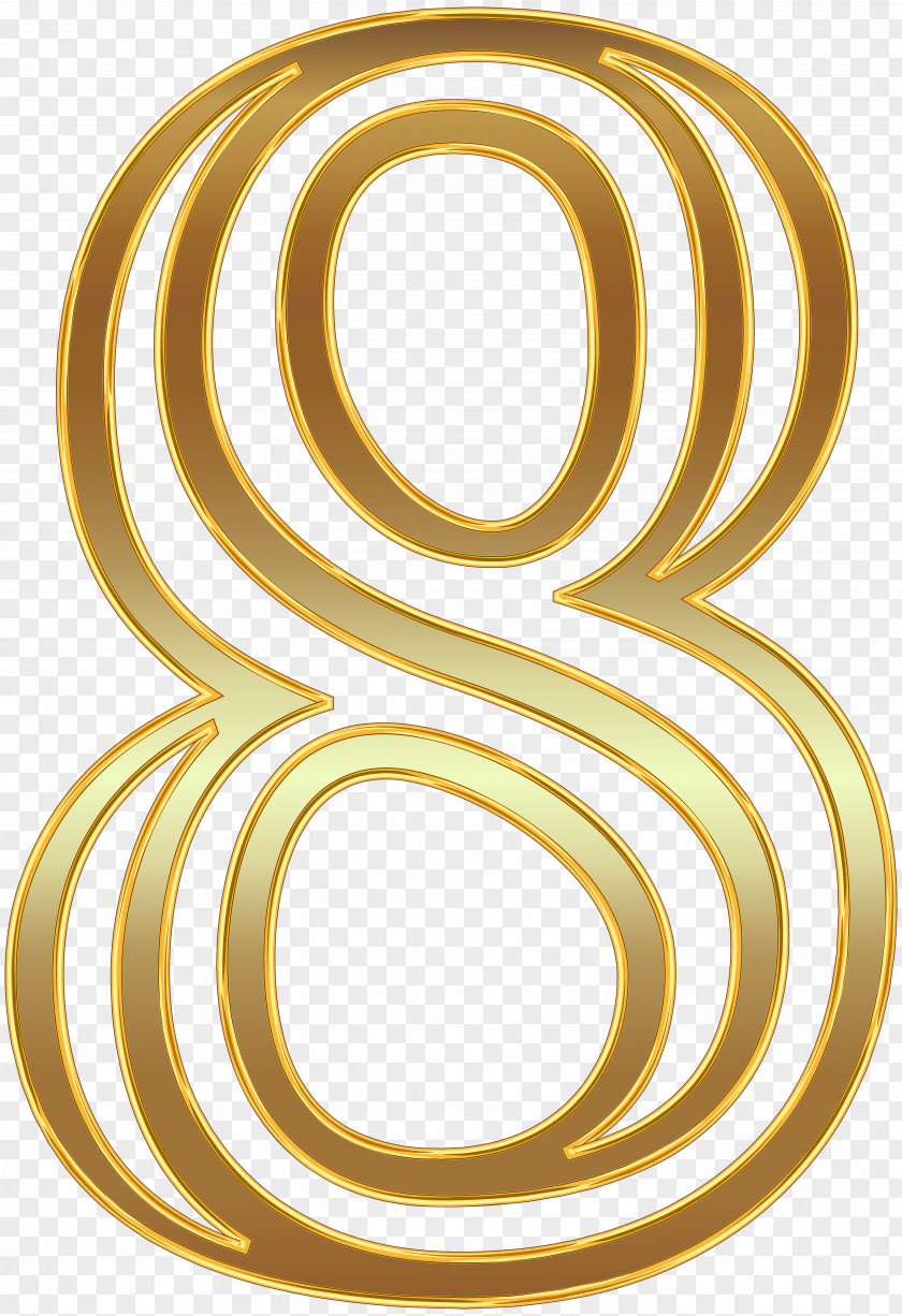 Number 8 Clip Art Ready-to-Use Nouveau Initials Image PNG