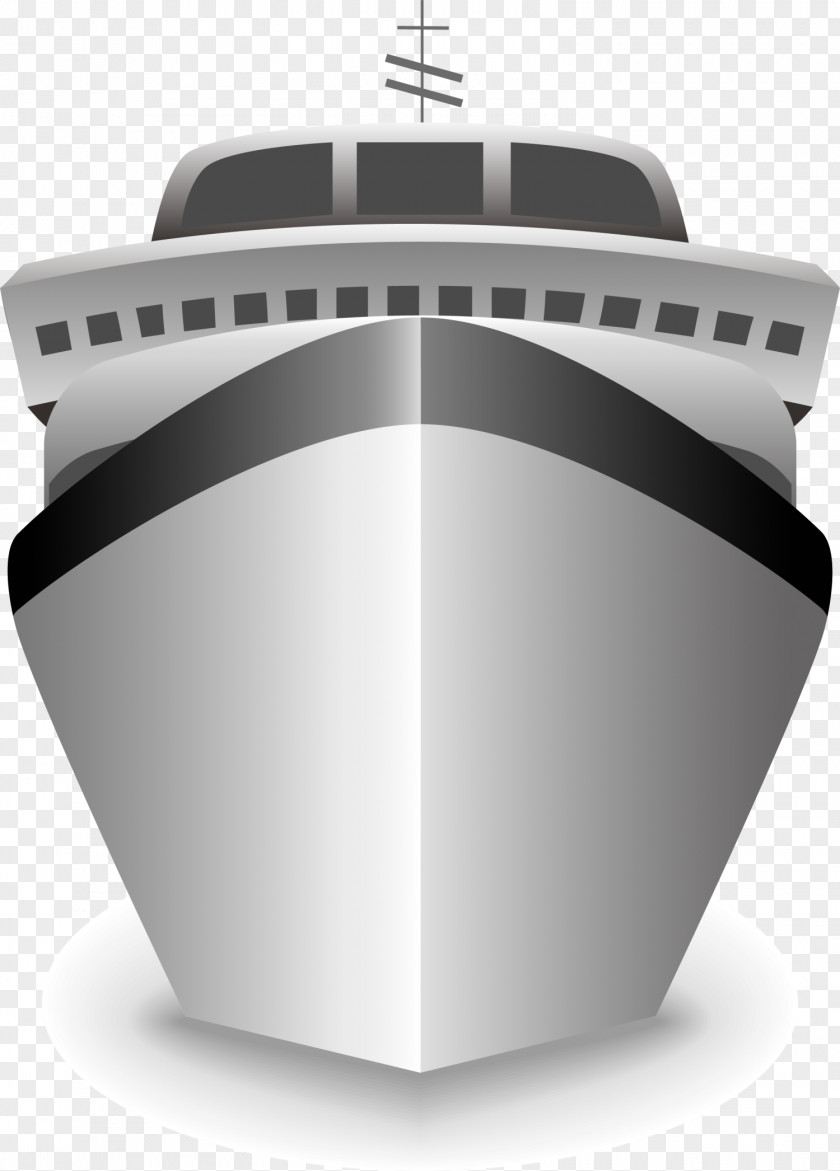 Simple Grey Cruise Ship Icon PNG