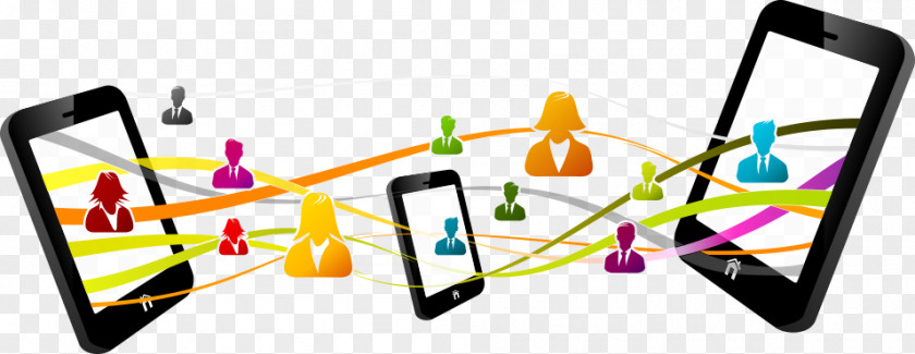 Vector Colored People Connected To Your Phone M-learning Training Educational Technology Mobile Phones PNG
