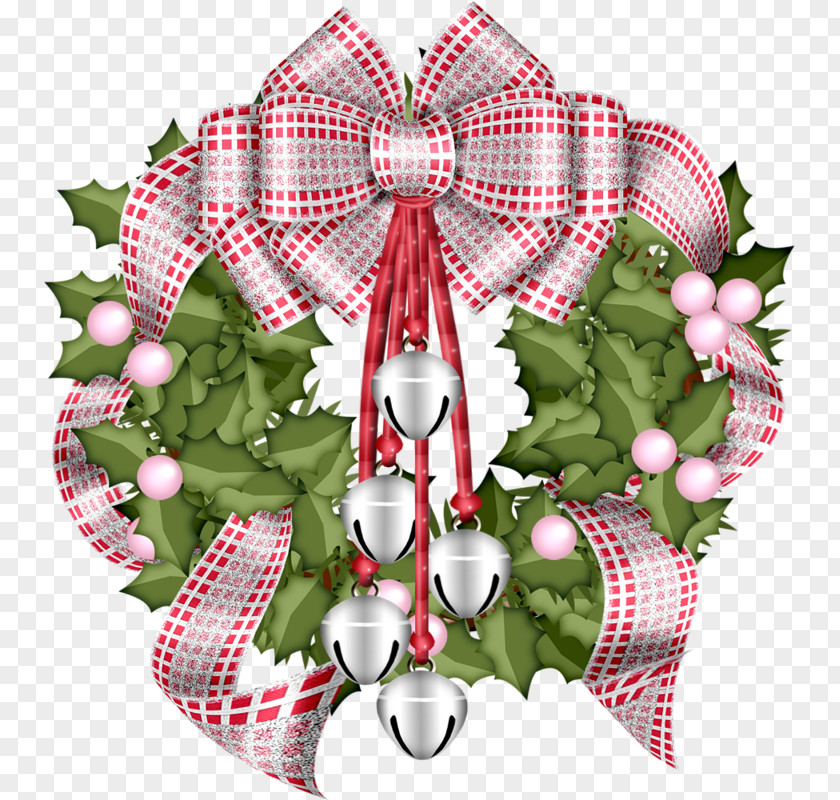 Bow And Bell New Year's Day Christmas Card Clip Art PNG