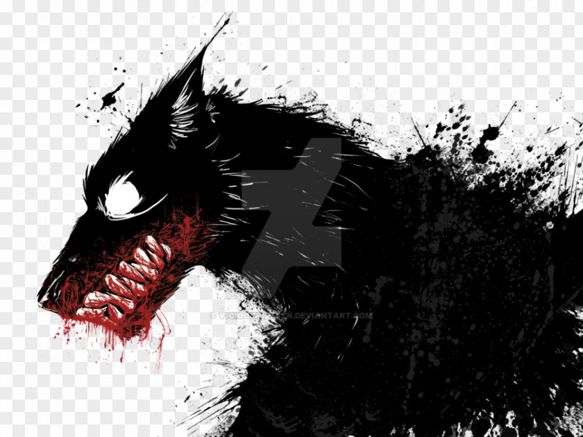 Dog Werewolf Splatter Film Drawing Art PNG