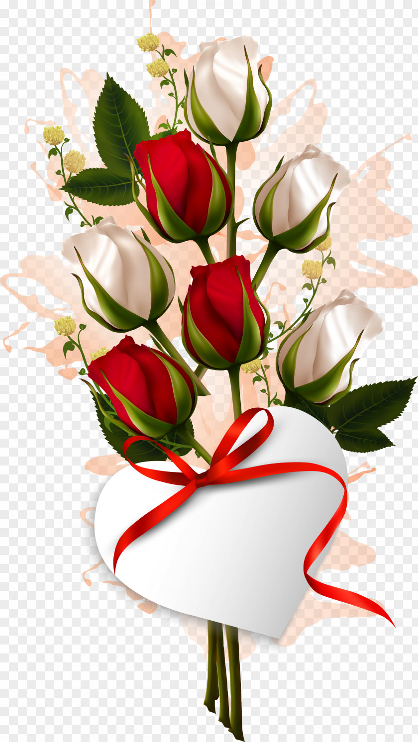 Rose Flower Bouquet Valentines Day Clip Art PNG