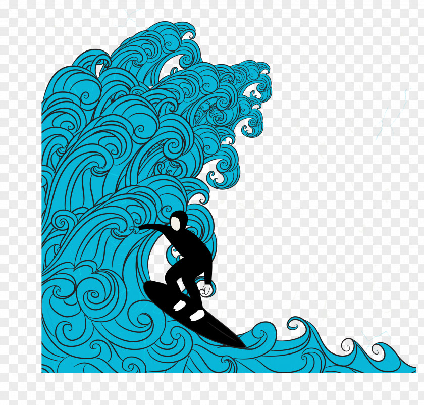 Sea Surfing Adobe Illustrator PNG