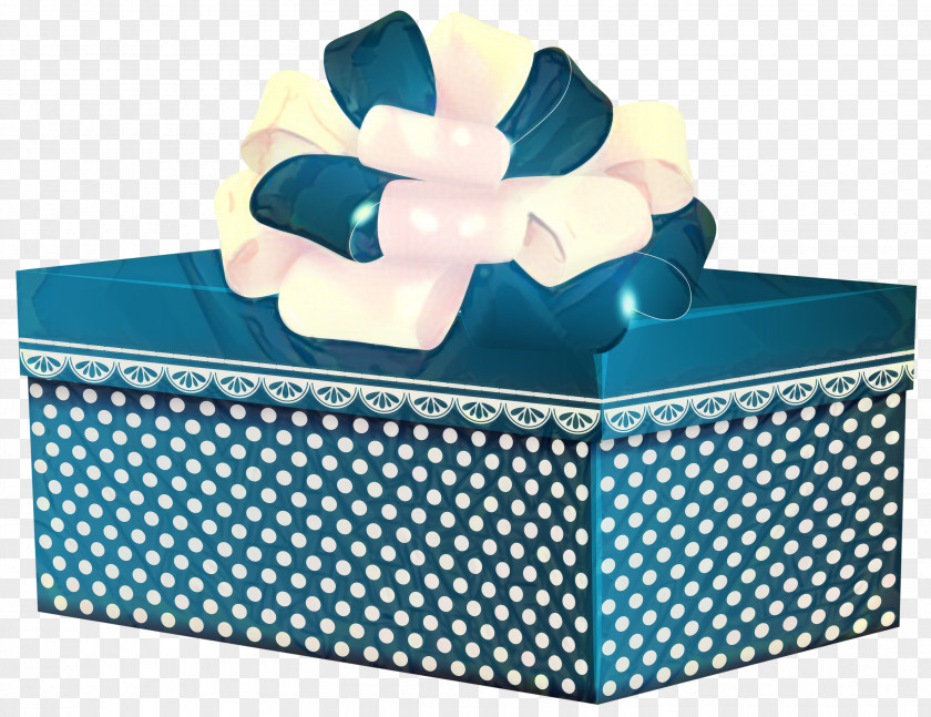 Present Teal Christmas Gift Box PNG