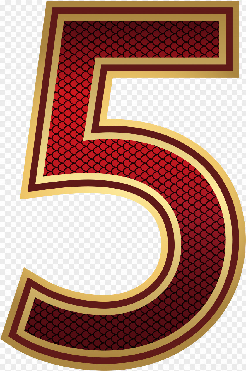 Red And Gold Number Five Image Backpack Clip Art PNG