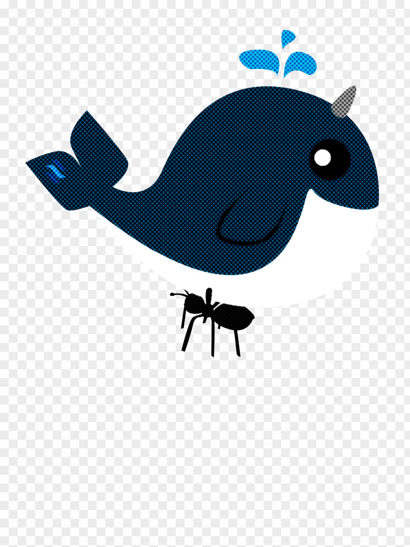 Cartoon Whale Blue Logo PNG