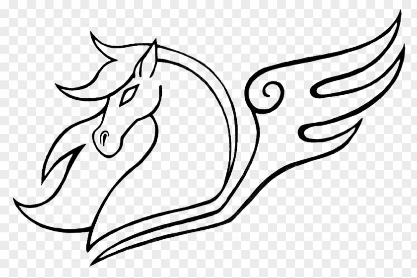Pegasus Pic B&B Tattoo Drawing PNG
