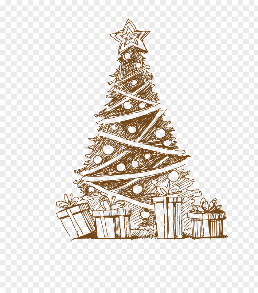 Vector Christmas Tree Santa Claus Coat Rack Ornament PNG