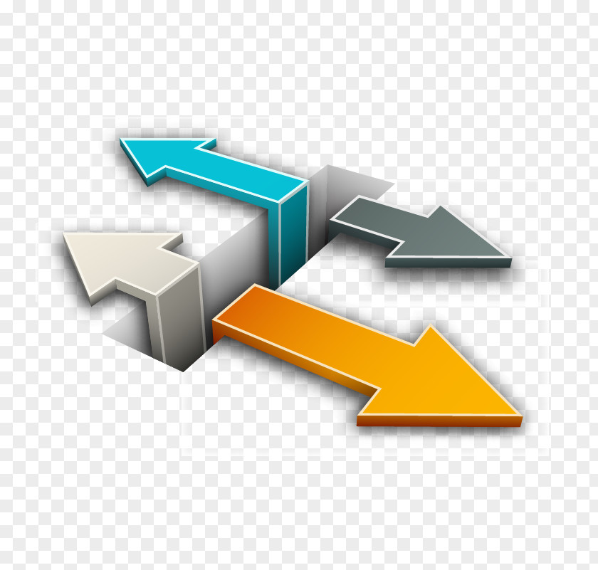Three-dimensional Vector Arrows Infographic Arrow Chart PNG