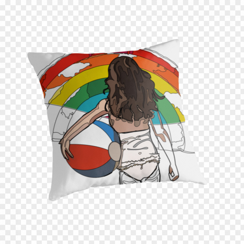 Throw Pillows Cushion Rectangle PNG Rectangle, Girl on beach clipart PNG