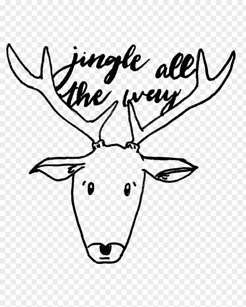 All The Way Peers Reindeer Christmas Poster Clip Art PNG