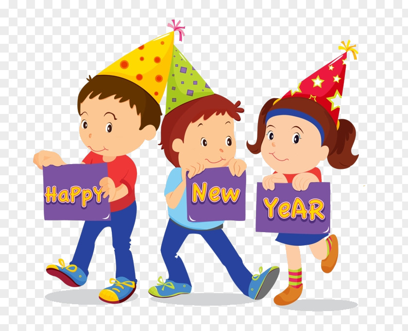 Play Playing With Kids Happy New Year Hat PNG