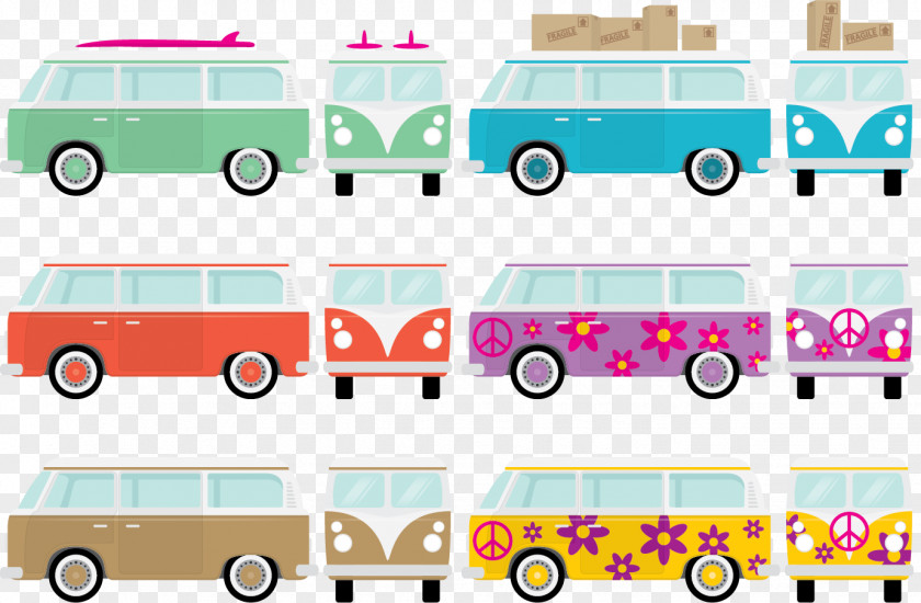 Vector Color Bus PNG