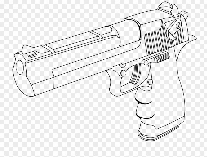 Weapon Firearm Line Art Handgun Pistol PNG