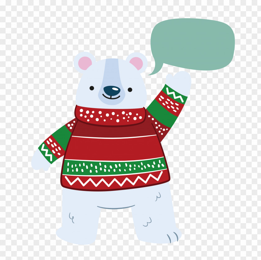 Polar Bear Wearing A Sweater Christmas PNG
