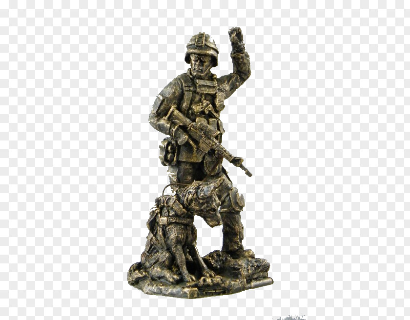 Soldier Bronze Sculpture Military Statue PNG