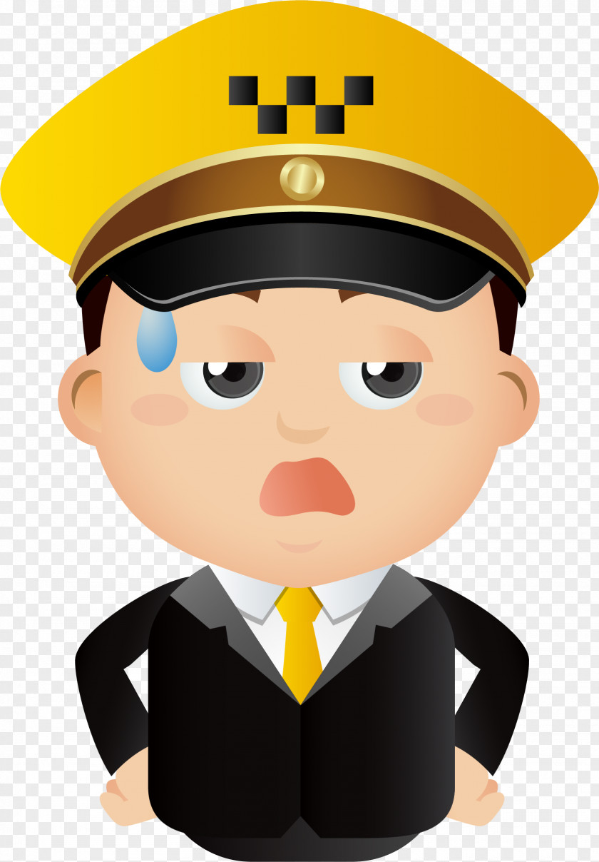 A Dripping Policeman CRIS Taxi Gura Humorului Cartoon Illustration PNG