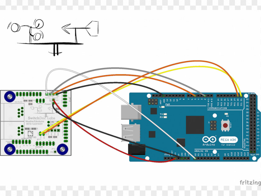 Anemometer Arduino Light-emitting Diode Lead Breadboard Input/output PNG