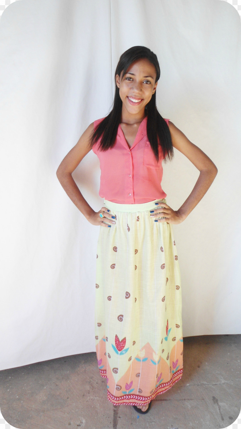 Avo Neck Skirt Pink M Photo Shoot Pattern PNG