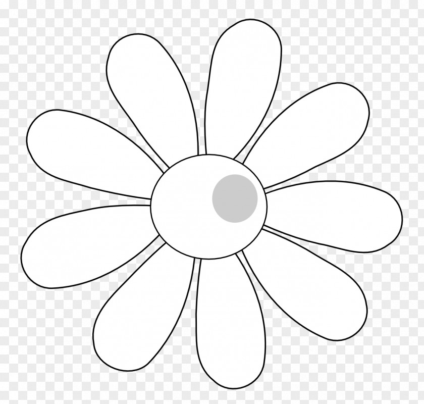 Black And White Flower Outline Coloring Book Common Daisy Drawing Clip Art PNG