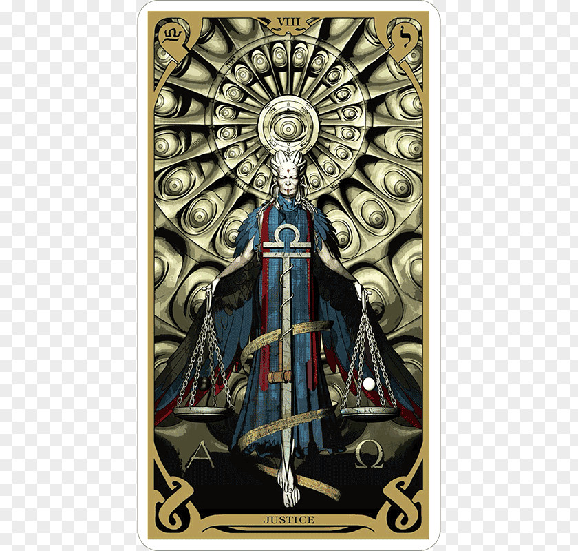 The Halloween Tarot Justice Sun Playing Card PNG