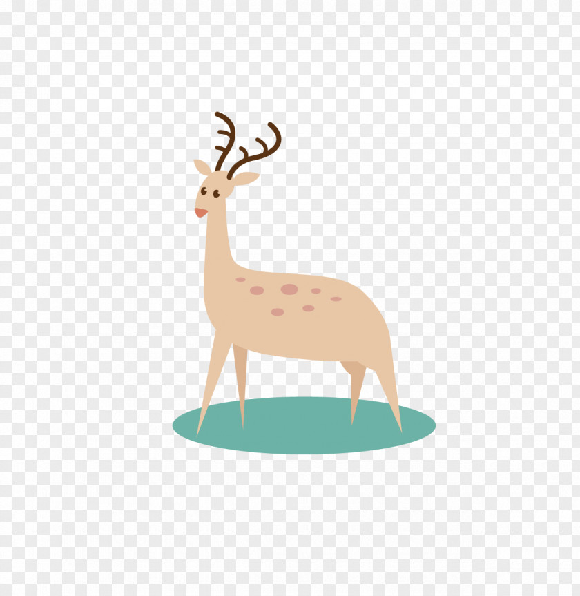 Vector Elements Hand-painted Cartoon Deer Illustration PNG