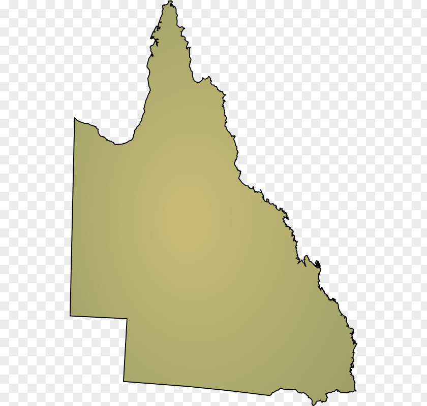 Shaded Queensland Blank Map Clip Art PNG