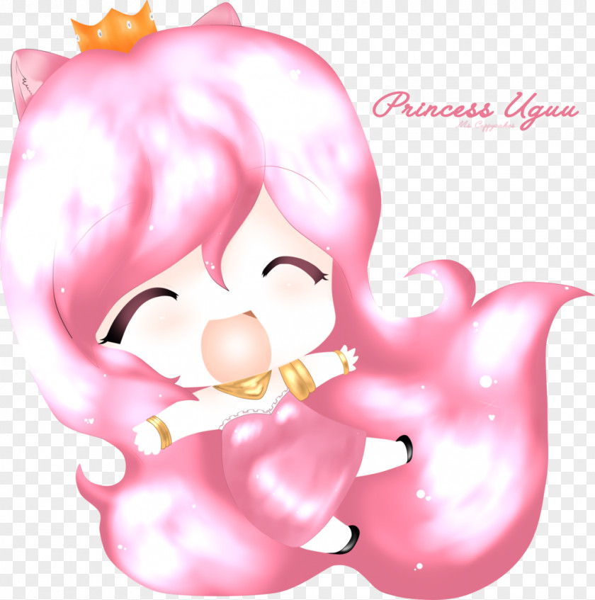 Cute Princess Pink M Character Ear Clip Art PNG