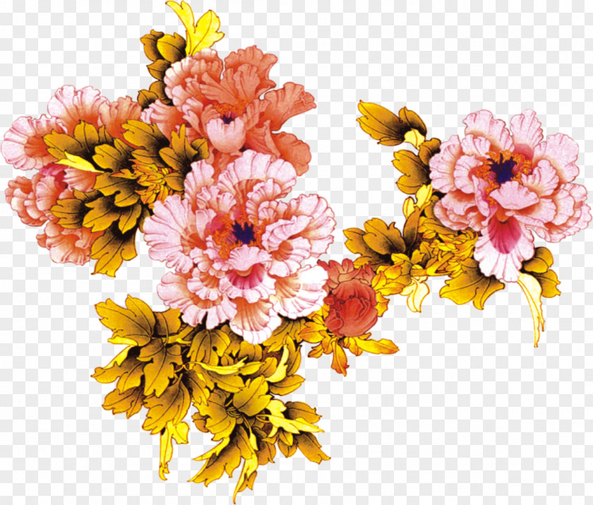 Hand-painted Peony Floral Design Moutan Flower PNG