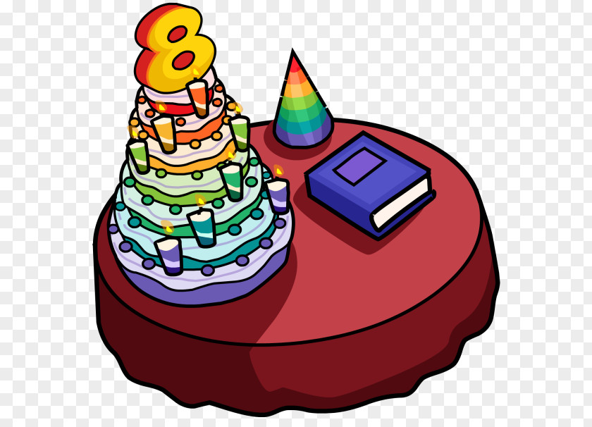 Party Club Penguin Anniversary Birthday Cake PNG