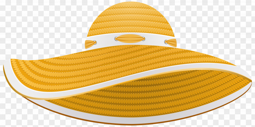 Yellow Summer Female Hat Transparent Clip Art Image Sun Fascinator Headgear PNG