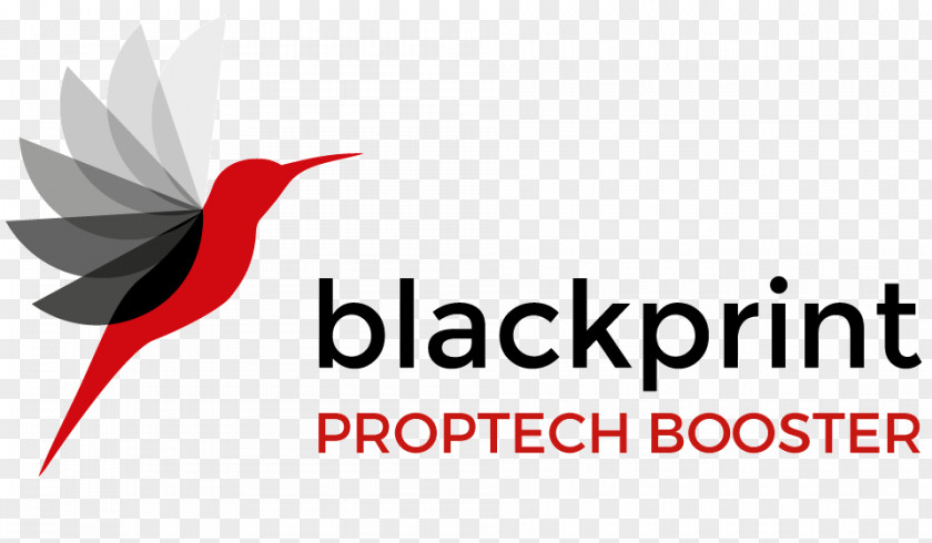 Accelerator Poster Hummingbird Logo Blackprint PropTech Booster Font Brand PNG