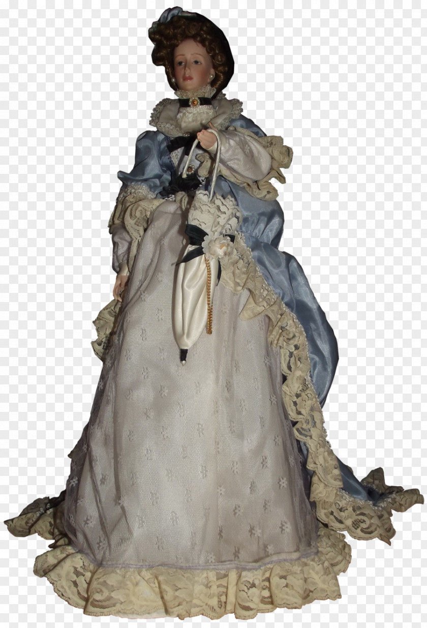 Antique Doll Costume Design Gown PNG