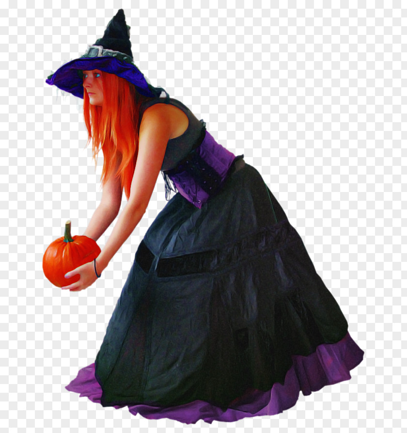 Costume Design Hat Clothing Purple Witch Violet Dress PNG