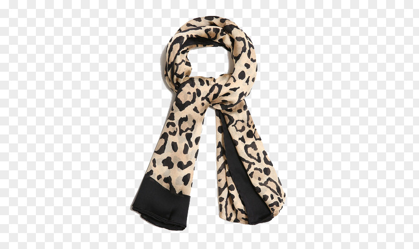 Leopard Scarf Foulard Black And White PNG